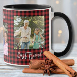 Buffalo Plaid Red Christmas Family Photo Collage Mug<br><div class="desc">This buffalo plaid mug is the perfect Christmas holiday gift for grandma,  grandpa or anyone!  Add your own photos and customize your message for each</div>