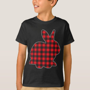 Buffalo Plaid Red Easter Bunny T-Shirt