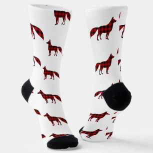 Buffalo Plaid Red Fox Socks
