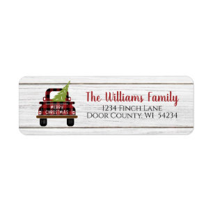 Buffalo Plaid Red Truck Christmas Adresse de retou