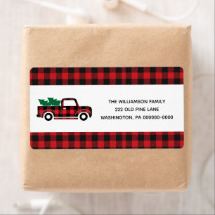 Buffalo Plaid Red Vintage Truck Livraison de Noël