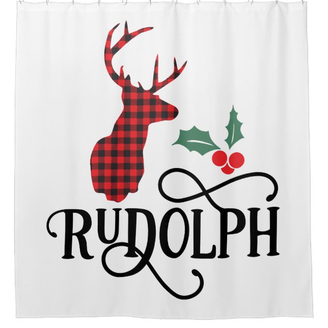 Buffalo Plaid Reindeer Rudolph (Front)