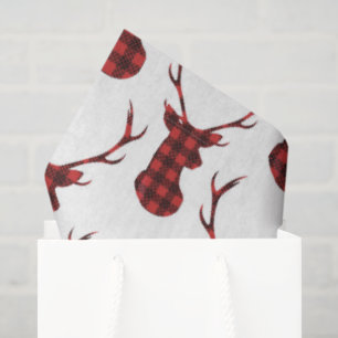 Buffalo Plaid Reindeer Tissue Paper