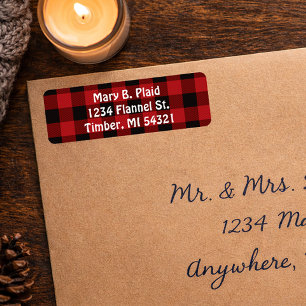 Buffalo Plaid Return Address Labels