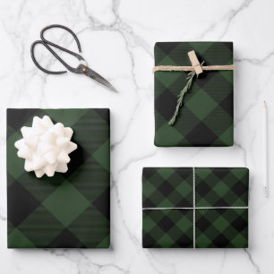 Buffalo Plaid Rob Roy Check Green Plaid Pattern Wrapping Paper Sheet