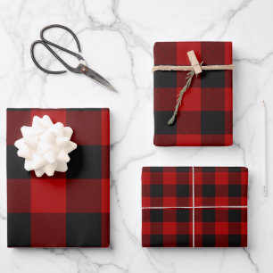 Buffalo Plaid Rob Roy Check Red Plaid Pattern Wrapping Paper Sheet