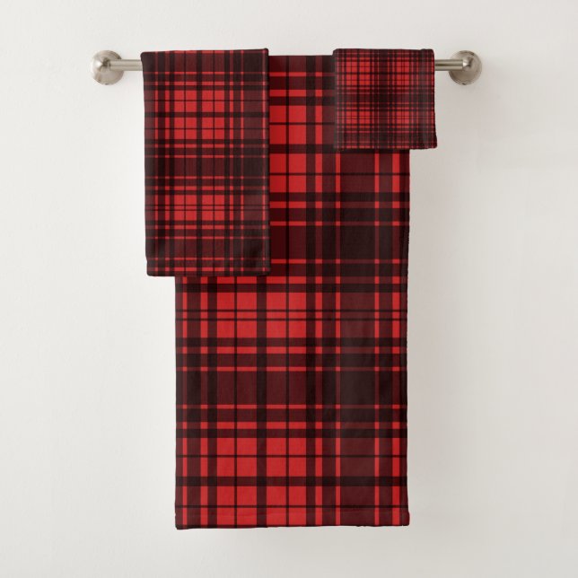 Buffalo plaid rouge noir chèque motif de bûcheron (En situation)