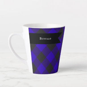 Buffalo Plaid Royal Blue Check Latte Mug