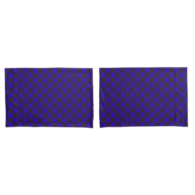 Buffalo Plaid Royal Blue Check Pillowcase (Front-Set)