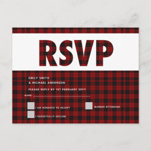 Buffalo Plaid RSVP Card Modern ANY EVENT