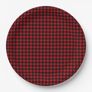 Buffalo Plaid Rustic Cabin Paper Plate