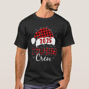 Buffalo Plaid Santa 2025 Cousin Crew Christmas Xma T-Shirt