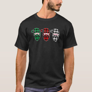Buffalo Plaid Santa Christmas with Hat and Beard G T-Shirt