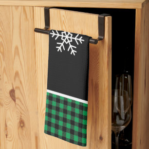 Buffalo Plaid Snowflake Kitchen Towel