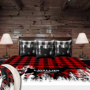 Buffalo Plaid Snowforest Staer Deer Nom de famille