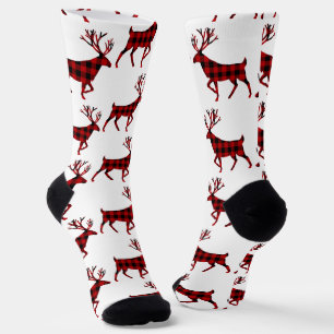 Buffalo Plaid Stag Reindeer Socks