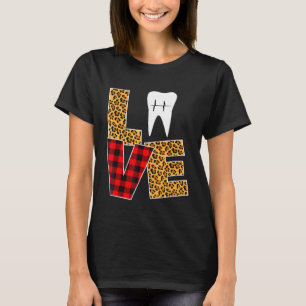 Buffalo Plaid Toothpaste Tooth Dentist Valentines  T-Shirt