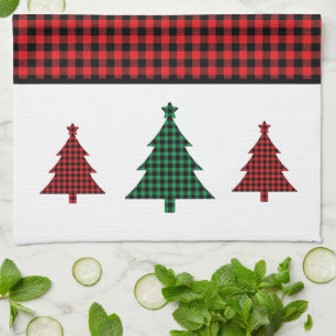 Buffalo Plaid Tree Kitchen Towel