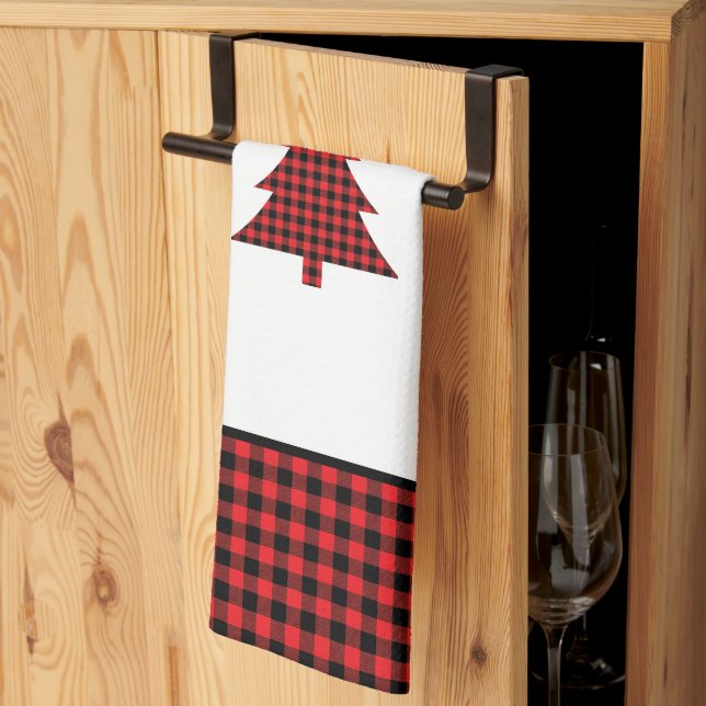 Buffalo Plaid Tree Kitchen Towel (Thirds Fold)