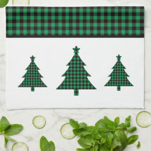 Buffalo Plaid Tree Kitchen Towel