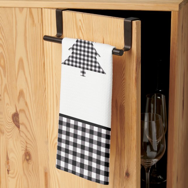 Buffalo Plaid Tree Kitchen Towel (Thirds Fold)