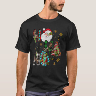 Buffalo Plaid Vintage 70s 80s Style Santa Merry Ch T-Shirt