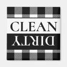 Buffalo Plaid White Black Dirty Clean Dishwasher
