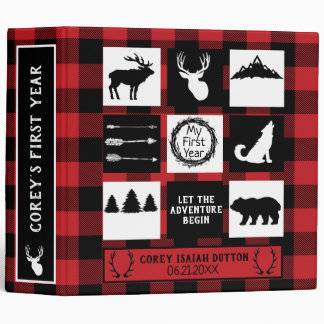 Buffalo Plaid Wilderness Baby's First Year Album Binder