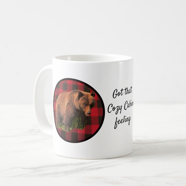 Buffalo Plaid Woodland Animal Coffee Mug (Front Left)