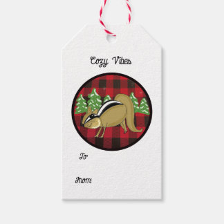 Buffalo Plaid Woodland Animal Gift Tags