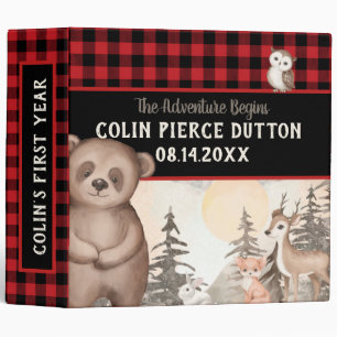 Buffalo Plaid Woodland Baby's First Year Album Binder