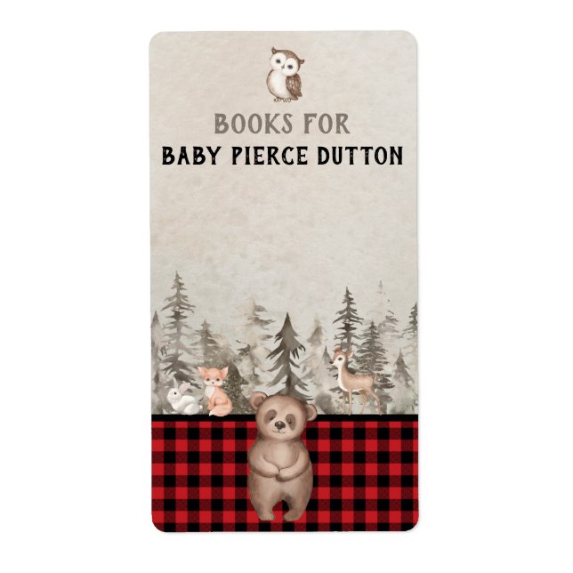 Buffalo Plaid Woodland Books for baby (Front)