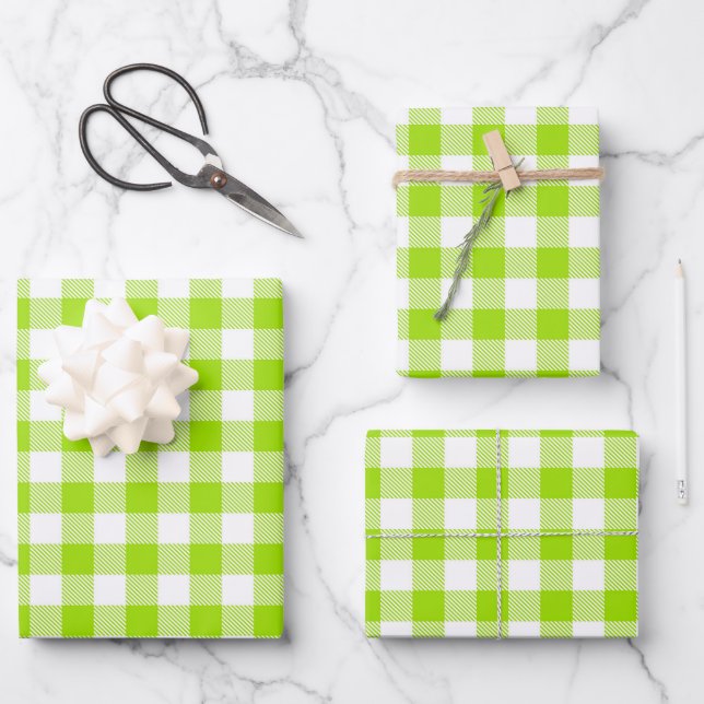 Buffalo Plaid Wrapping Paper Sheets (Front)