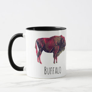 Buffalo Portrait Design For Bison or Wisent Animal Mug