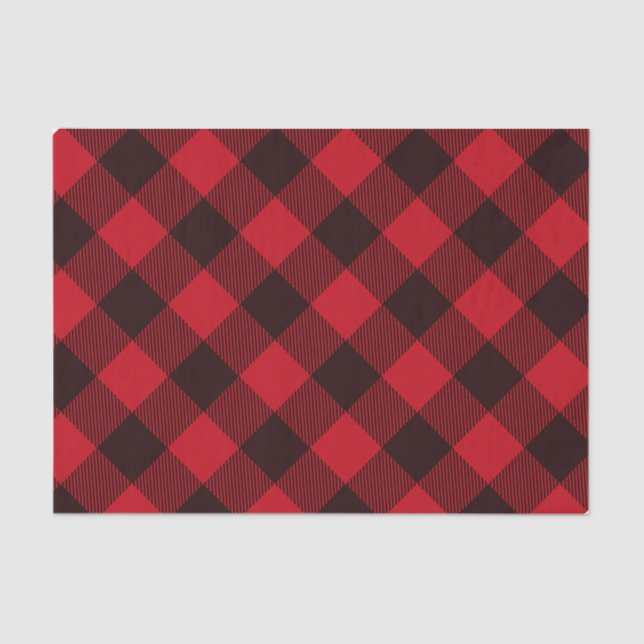 Buffalo Red and Black Plaid Christmas Tissue Paper (Front)