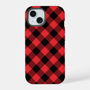 Buffalo Red Black Plaid Check iPhone 15 Case