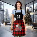 Buffalo Red Black Plaid Holiday Monogram Truck Apron<br><div class="desc">This design may be personalized by choosing the customize option to add text or make other changes. If this product has the option to transfer the design to another item, please make sure to adjust the design to fit if needed. Contact me at colorflowcreations@gmail.com if you wish to have this...</div>