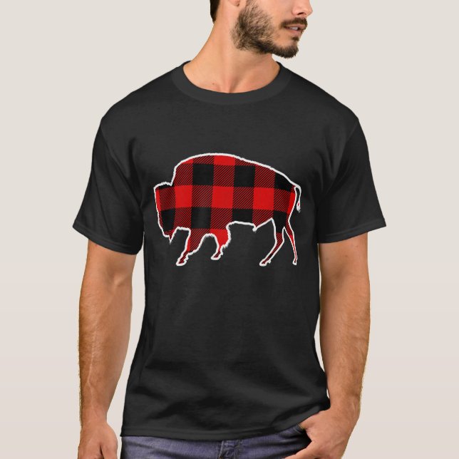 Buffalo Red Buffalo Plaid Tamaraw Matching PJ Fami T-Shirt (Front)