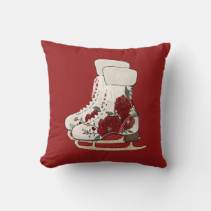 Buffalo Red Cabin Ice Skate Pillow