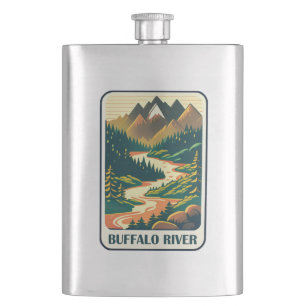 Buffalo River Arkansas Colours Hip Flask