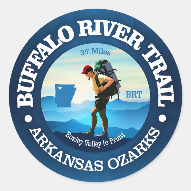 Buffalo River Trail (C) Classic Round Sticker (Front)