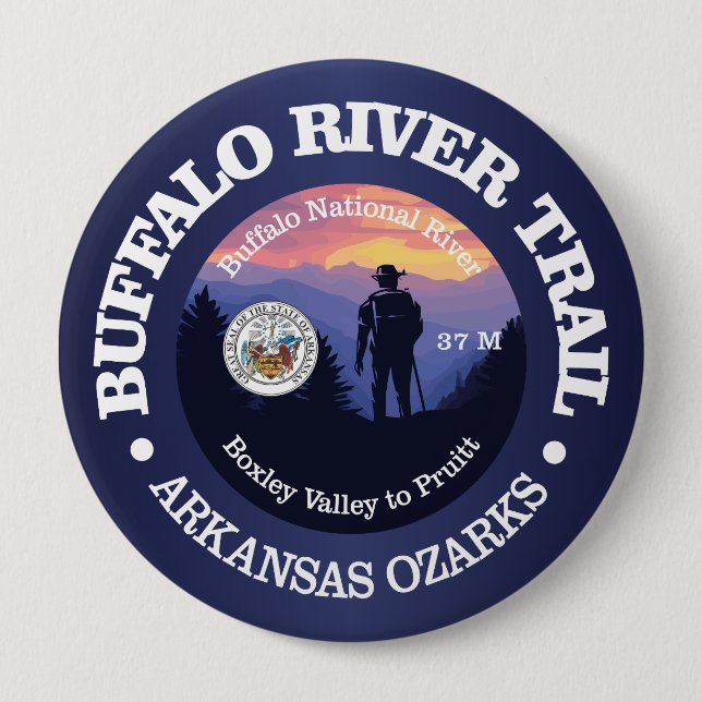 Buffalo River Trail (rd2) 4 Inch Round Button (Front)