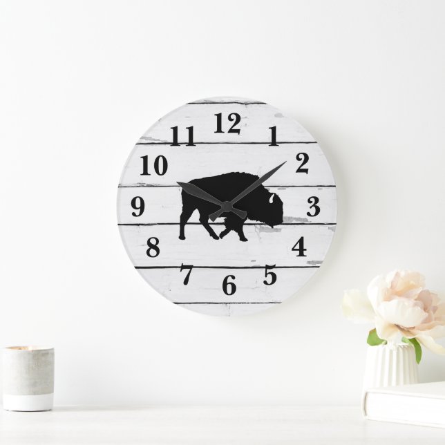 Buffalo Shiplap Rustic Decor Large Clock (Home)