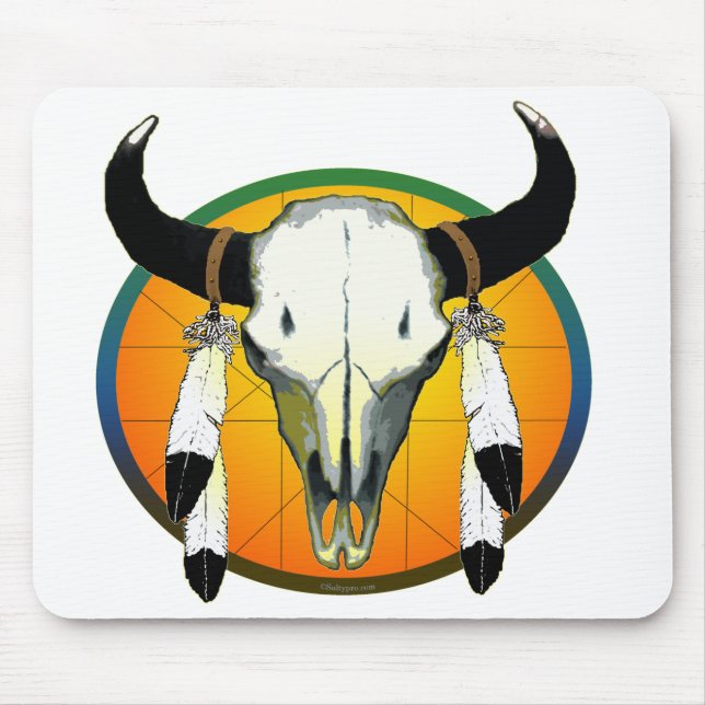 buffalo skull mouse pad (Front)
