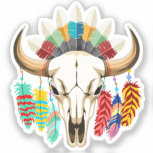 Buffalo Skull Native American Emblem