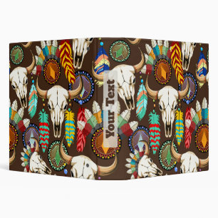 Buffalo Skull Native American Emblem Binder