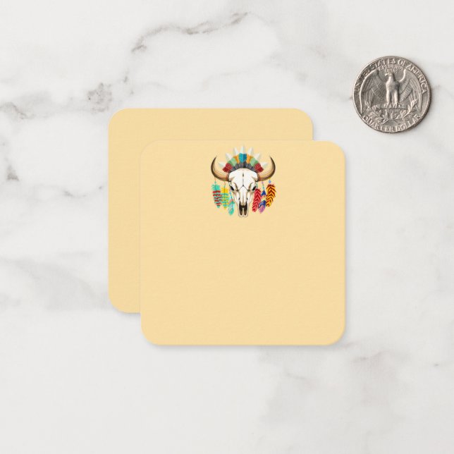 Buffalo Skull Native American Emblem Card (Front/Back In Situ)