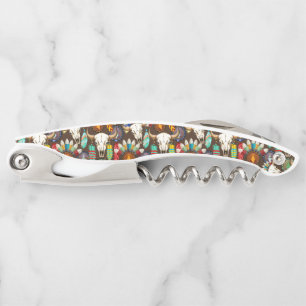 Buffalo Skull Native American Emblem Corkscrew