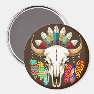 Buffalo Skull Native American Emblem Magnet