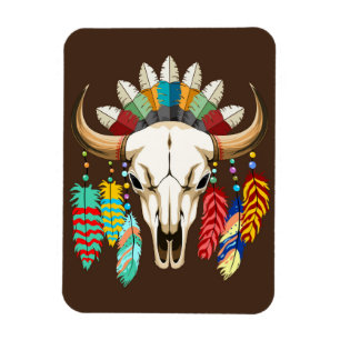 Buffalo Skull Native American Emblem Magnet